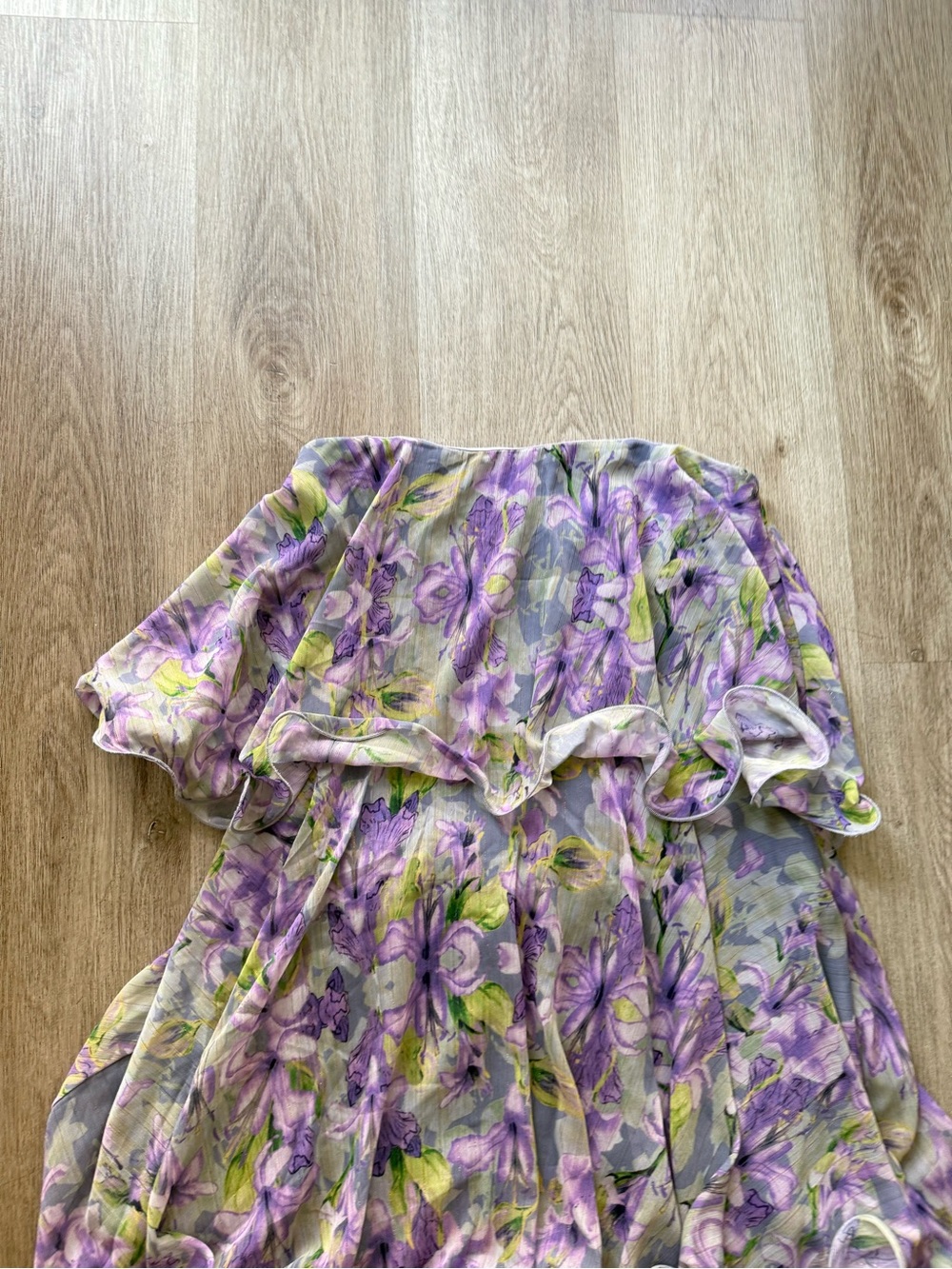 elliatt milena purple floral print tiered strapless maxi dress size small NEW - Picture 10 of 13